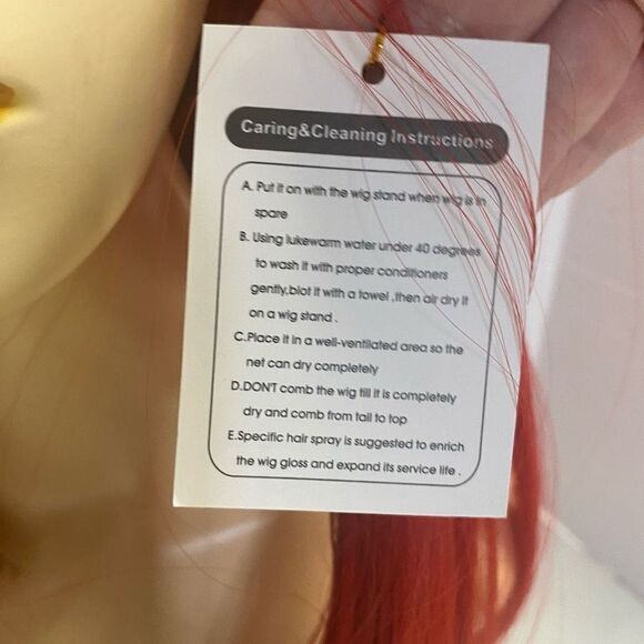 MORTICIA Women’s Long Synthetic And Human Hair Fiber Wig Red Orange - Picture 5 of 12